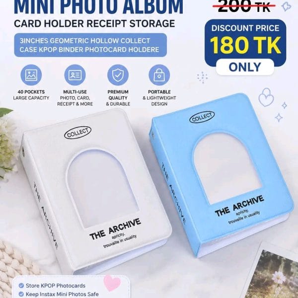 40 Pockets Mini Photo Album Card Holder