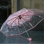 Cherry Blossom Transparent Folding Umbrella - Image 2