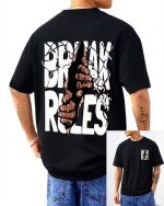 Stylish Break Rules Drop Shoulder T-Shirt for Men (220 GSM) - Evoleo Express - Image 3