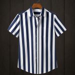 Premium Cotton Half Sleeve Stripe Shirt for Men - Evoleo Express - Image 9