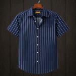 Premium Cotton Half Sleeve Stripe Shirt for Men - Evoleo Express - Image 8