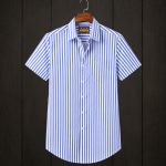 Premium Cotton Half Sleeve Stripe Shirt for Men - Evoleo Express - Image 7