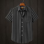 Premium Cotton Half Sleeve Stripe Shirt for Men - Evoleo Express - Image 5
