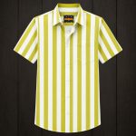 Premium Cotton Half Sleeve Stripe Shirt for Men - Evoleo Express - Image 4