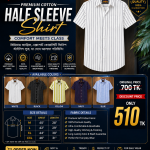 Premium Cotton Half Sleeve Stripe Shirt for Men - Evoleo Express