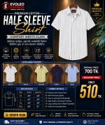 Premium Cotton Half Sleeve Stripe Shirt for Men - Evoleo Express