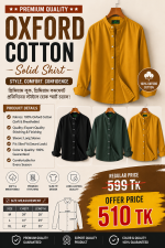 Premium Oxford Cotton Solid Shirt for Men - Evoleo Express