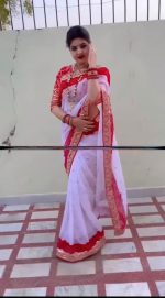 Premium Makhon Jorget Sequence Work Saree with Heavy Blouse Piece - Evoleo Express - Image 3