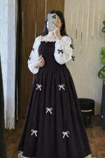 Viral Pookie Gown for Women - Premium Vangchur Georgette Ribbon Design Long Gown - Image 3