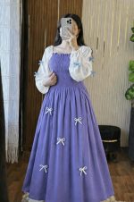 Viral Pookie Gown for Women - Premium Vangchur Georgette Ribbon Design Long Gown - Image 4