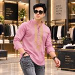 Premium Printed Cotton Katuwa for Men - Afsan Print Short Kurti - Image 5