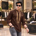 Premium Printed Cotton Katuwa for Men - Afsan Print Short Kurti - Image 9