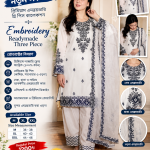 Premium Embroidery Readymade Cotton Three Piece Set - Evoleo Express