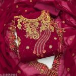 Georgette Embroidery Four Piece Collection - Festive Elegance - Image 5