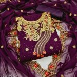 Georgette Embroidery Four Piece Collection - Festive Elegance - Image 2