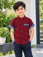 Boys Half Sleeve Slub Cotton Shirt (2 to 8 Years) - Comfortable Casual Wear - Image 5