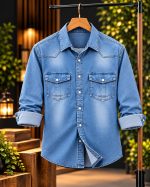 Premium Trendy Denim Shirt for Men - 220+ GSM Heavy Cotton Denim - Image 6