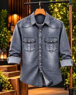 Premium Trendy Denim Shirt for Men - 220+ GSM Heavy Cotton Denim - Image 3