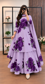 Micro Stitch Digital Print Three Piece for Women - Thai Micro Stitch Fabric - Image 2