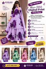 Micro Stitch Digital Print Three Piece for Women - Thai Micro Stitch Fabric