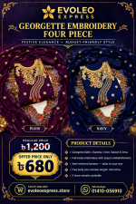 Georgette Embroidery Four Piece Collection - Festive Elegance