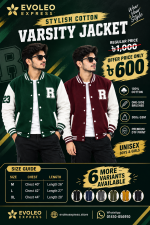Stylish 100% Cotton Varsity Jacket for Men & Women (300+ GSM) - Unisex